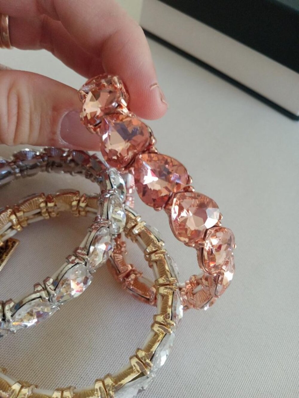 Heart crystal bracelet bundle with box